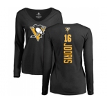 NHL Women Adidas Pittsburgh Penguins #16 Josh Jooris Black Backer Long Sleeve T-Shirt