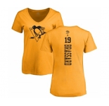 NHL Women Adidas Pittsburgh Penguins #19 Derick Brassard Gold One Color Backer T-Shirt