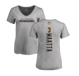 NHL Women Adidas Pittsburgh Penguins #3 Olli Maatta Ash Backer T-Shirt