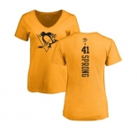 NHL Women Adidas Pittsburgh Penguins #41 Daniel Sprong Gold One Color Backer T-Shirt