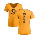 NHL Women Adidas Pittsburgh Penguins #55 Larry Murphy Gold One Color Backer T-Shirt