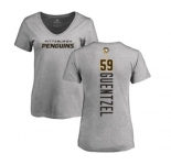 NHL Women Adidas Pittsburgh Penguins #59 Jake Guentzel Ash Backer T-Shirt