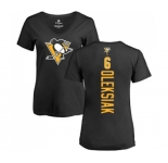 NHL Women Adidas Pittsburgh Penguins #6 Jamie Oleksiak Black Backer T-Shirt