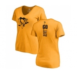 NHL Women Adidas Pittsburgh Penguins #68 Jaromir Jagr Gold One Color Backer T-Shirt