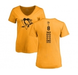 NHL Women Adidas Pittsburgh Penguins #8 Mark Recchi Gold One Color Backer T-Shirt