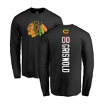 NHL Adidas Chicago Blackhawks #00 Clark Griswold Black Backer Long Sleeve T-Shirt