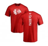 NHL Adidas Chicago Blackhawks #17 Lance Bouma Red One Color Backer T-Shirt