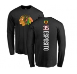 NHL Adidas Chicago Blackhawks #35 Tony Esposito Black Backer Long Sleeve T-Shirt