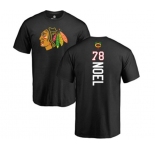 NHL Adidas Chicago Blackhawks #78 Nathan Noel Black Backer T-Shirt