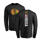NHL Adidas Chicago Blackhawks #81 Marian Hossa Black Backer Long Sleeve T-Shirt