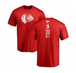NHL Adidas Chicago Blackhawks #9 Bobby Hull Red One Color Backer T-Shirt