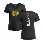 NHL Women Adidas Chicago Blackhawks #2 Duncan Keith Black Backer T-Shirt
