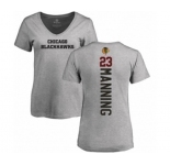 NHL Women Adidas Chicago Blackhawks #23 Brandon Manning Ash Backer T-Shirt