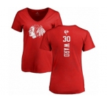 NHL Women Adidas Chicago Blackhawks #30 Cam Ward Red One Color Backer T-Shirt