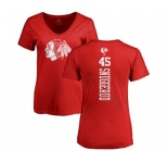NHL Women Adidas Chicago Blackhawks #45 Luc Snuggerud Red One Color Backer T-Shirt