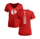 NHL Women Adidas Chicago Blackhawks #7 Brent Seabrook Red One Color Backer T-Shirt