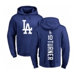 MLB Nike Los Angeles Dodgers #10 Justin Turner Royal Blue Backer Pullover Hoodie
