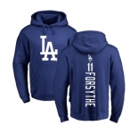 MLB Nike Los Angeles Dodgers #11 Logan Forsythe Royal Blue Backer Pullover Hoodie