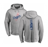 MLB Nike Los Angeles Dodgers #13 Max Muncy Ash Backer Pullover Hoodie
