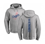 MLB Nike Los Angeles Dodgers #14 Enrique Hernandez Ash Backer Pullover Hoodie
