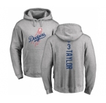 MLB Nike Los Angeles Dodgers #3 Chris Taylor Ash Backer Pullover Hoodie