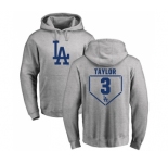 MLB Nike Los Angeles Dodgers #3 Chris Taylor Gray RBI Pullover Hoodie