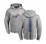 MLB Nike Los Angeles Dodgers #42 Jackie Robinson Ash Backer Pullover Hoodie