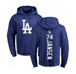 MLB Nike Los Angeles Dodgers #74 Kenley Jansen Royal Blue Backer Pullover Hoodie