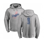 MLB Nike Los Angeles Dodgers #99 Hyun-Jin Ryu Ash Backer Pullover Hoodie