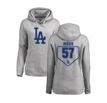 MLB Women's Nike Los Angeles Dodgers #57 Alex Wood Gray RBI Pullover Hoodie