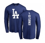 MLB Nike Los Angeles Dodgers #10 Justin Turner Royal Blue Backer Long Sleeve T-Shirt
