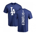 MLB Nike Los Angeles Dodgers #10 Justin Turner Royal Blue Backer T-Shirt