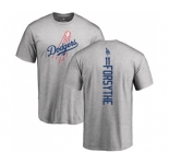 MLB Nike Los Angeles Dodgers #11 Logan Forsythe Ash Backer T-Shirt