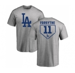MLB Nike Los Angeles Dodgers #11 Logan Forsythe Gray RBI T-Shirt
