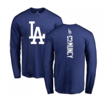 MLB Nike Los Angeles Dodgers #13 Max Muncy Royal Blue Backer Long Sleeve T-Shirt