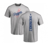 MLB Nike Los Angeles Dodgers #14 Enrique Hernandez Ash Backer T-Shirt