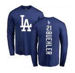 MLB Nike Los Angeles Dodgers #21 Walker Buehler Royal Blue Backer Long Sleeve T-Shirt