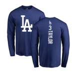 MLB Nike Los Angeles Dodgers #3 Chris Taylor Royal Blue Backer Long Sleeve T-Shirt