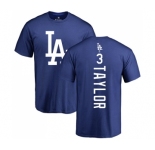 MLB Nike Los Angeles Dodgers #3 Chris Taylor Royal Blue Backer T-Shirt
