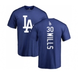 MLB Nike Los Angeles Dodgers #30 Maury Wills Royal Blue Backer T-Shirt