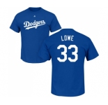 MLB Nike Los Angeles Dodgers #33 Mark Lowe Royal Blue Name & Number T-Shirt