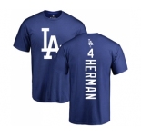 MLB Nike Los Angeles Dodgers #4 Babe Herman Royal Blue Backer T-Shirt