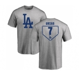 MLB Nike Los Angeles Dodgers #7 Julio Urias Gray RBI T-Shirt