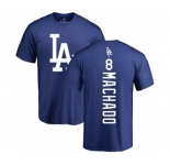 MLB Nike Los Angeles Dodgers #8 Manny Machado Royal Blue Backer T-Shirt