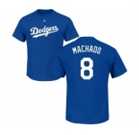 MLB Nike Los Angeles Dodgers #8 Manny Machado Royal Blue Name & Number T-Shirt