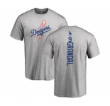 MLB Nike Los Angeles Dodgers #9 Yasmani Grandal Ash Backer T-Shirt