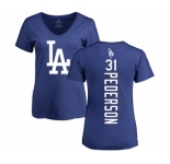 MLB Women's Nike Los Angeles Dodgers #31 Joc Pederson Royal Blue Backer T-Shirt
