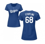 MLB Women's Nike Los Angeles Dodgers #68 Ross Stripling Royal Blue Name & Number T-Shirt