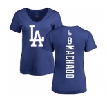 MLB Women's Nike Los Angeles Dodgers #8 Manny Machado Royal Blue Backer T-Shirt