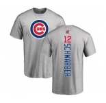 MLB Nike Chicago Cubs #12 Kyle Schwarber Ash Backer T-Shirt